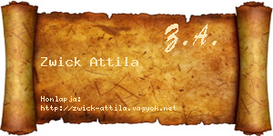 Zwick Attila névjegykártya